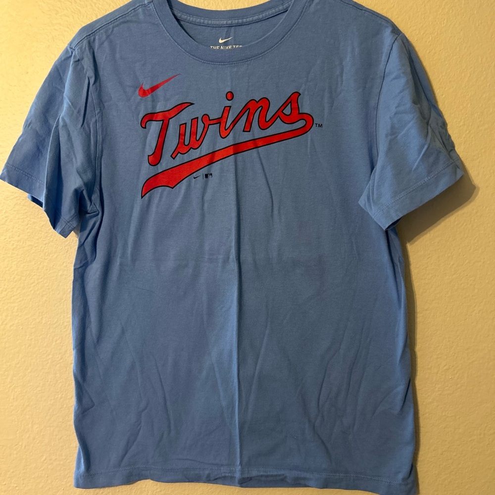 Nike Twins MLB Kepler #26 Blue Tee with Red Accents Size Small